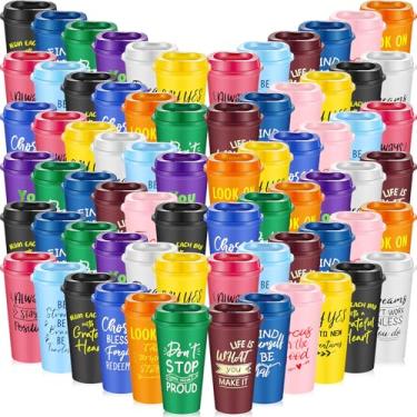 Imagem de FillTouch Presentes inspiradores a granel para funcionários colegas de trabalho, chávenas de café de plástico reutilizáveis de 473 ml com frases positivas, presentes de agradecimento de Natal de Ação