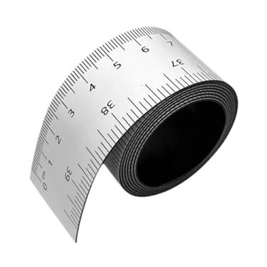 Imagem de KiBcsLic Régua flexível, fita métrica, ferramenta de layout, polegadas e centímetros, moldura protetora leve, faixa de borda para mesa de artesanato, Branco