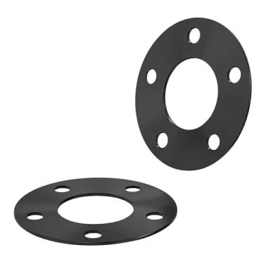 Imagem de 2 peças 3/32" (3 mm) preto personalizado cubo centralizado espaçadores de roda adaptadores padrão de parafuso 5 x 114,3 a 5 x 114,3 5 x 4,5 furo central 70,1 mm