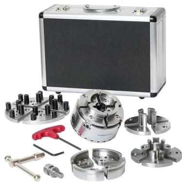 Imagem de BMWOOD Nck-3.75Zn/S1 Mandril Para Torno De Madeira, Conjunto De Mandril Autocentrante De 3-3/4" Com Rosca Direta De 1” X 8Tpi Com Parafusos De Fixação Para Torneamento Reverso, 5 Conjuntos De 4 Garr