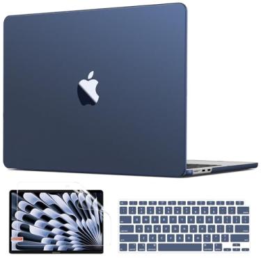 Imagem de QJUZO Capa compatível com MacBook Air de 15 polegadas 2025 2024 2023 2022 M4 M3 M2 A3241 A3114 A2941, capa rígida para laptop com protetor de tela + capa de teclado para MacBook Air de 15,3 polegadas