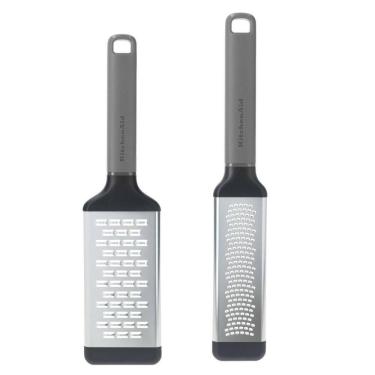 Imagem de Jogo Ralador Fino e Grosso Queijo Raspas Cinza KitchenAid
