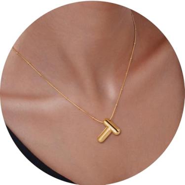 Imagem de Colar com pingente de inicial 3D, letra A-Z, joia de corrente de cobra, feita de design moderno de aço inoxidável, adequado para mulheres, F, Aço inoxidável, Sem Pedra Preciosa