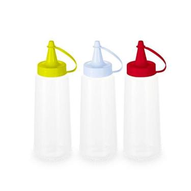 Imagem de Kit 3 Bisnagas Plásticas Maionese, Ketchup, Mostarda 250ml Variado