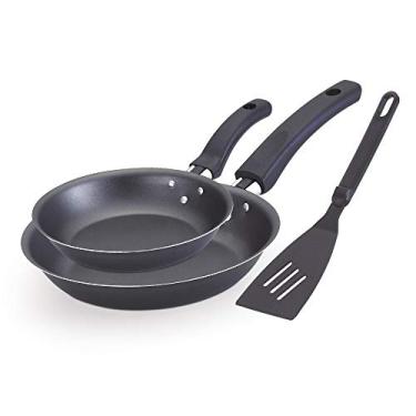 Imagem de Conjunto Frigideiras Francesa Extra-flon Nº 18, E 20 E Espátula Aluminio Oliveira Conjunto Frigideiras Francesa Extra-flon Nº 18, E 20 E Espátula Preto No Voltagev