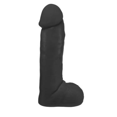 Imagem de Pênis Gigante e Grosso Flexível com Escroto Optimus 28 x 6,5cm Preto