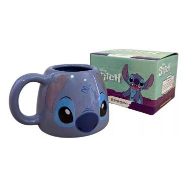 Imagem de 2X Caneca Stitch Boquinha Lilo & Stitch Disney Cor Azul