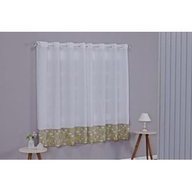 Imagem de Cortina Liz Quarto Infantil e Bebê Algodão Com Barrado Estampado Decor