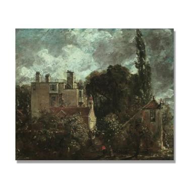 Imagem de NHLDZYH Arte de parede John Constable, (paisagem 12), pôster de pinturas famosas, decoração de parede com impressão de imagem retrô romantismo. Apenas tela 60 x 72 cm - 23,6 x 28,3 pol