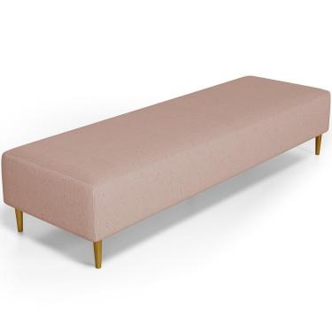 Imagem de Puff Decorativo Bali W01 Pés Palito 170x60cm Linho Rosê - Lyam Decor