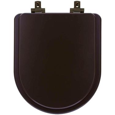 Imagem de Assento Sanitário Mdf Soft Close Duna Marrom Fosco Para Vaso Deca Com Ferragem Marrom
