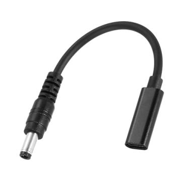 Imagem de Adaptador USB C para DC, 5,5 x 2,1 mm USB C para cabo de alimentação CC Adaptador de plugue barril para telefone laptop