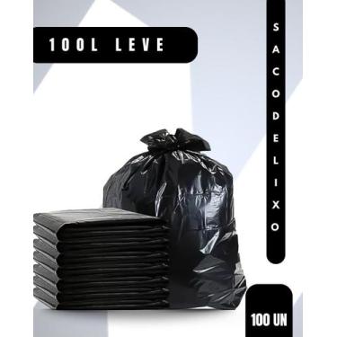 Imagem de Saco Para Lixo 100L Preto Pacote Tipo Almofada c/ 100 Un  Health Clean
