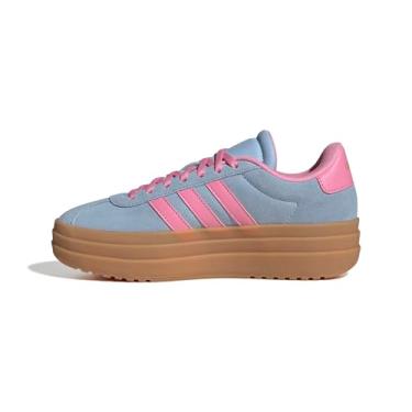 Imagem de adidas Tênis infantil unissex Vl Court Bold, Céu claro/rosa brilhante/dourado metálico, 18