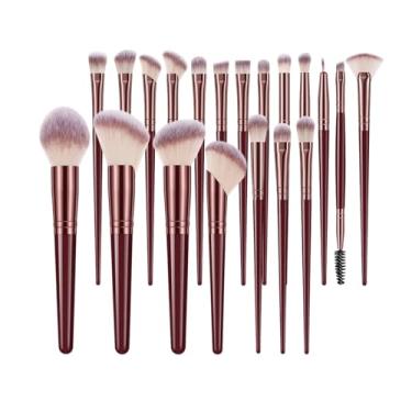 Imagem de 20 peças de pincéis de maquiagem macios ao toque, pincéis de maquiagem em pó, pincel de blush, pincel de sombra para maquiagem diária no rosto