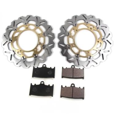 Imagem de Discos e pastilhas de freio dianteiro Arashi para Suzuki GSX650F 2008-2012 ABS 08-14, GSX1250 FA 2010-2015, Bandit GSF650 2007-2012, acessórios de substituição de motocicleta dourados