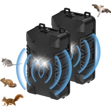 Imagem de OBEST Pacote com 2 Protetores contra Martas para Carro, Repelente Ultrassônico de Ratos, Repelente de Ratos, Repelente de Martas, Carro Ultrassônico a Bateria, Repelente de Martas para Sótão