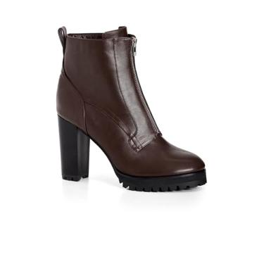 Imagem de City Chic Botas femininas de cano curto - Meadow, Chocolate, 10 Wide
