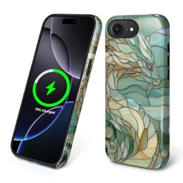 Imagem de Flivro Capa magnética para iPhone 16e, compatível com Magsafe, capa rígida de policarbonato, amortecedor interno de silicone, antiarranhões, à prova de choque, capa fina para iPhone 16e - Vitral de