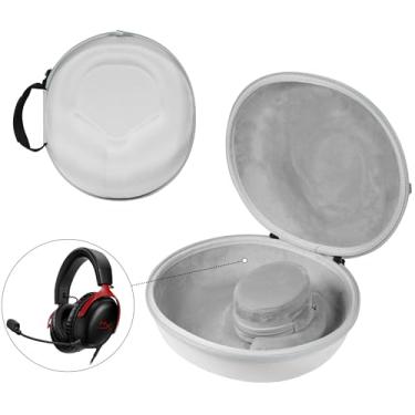 Imagem de Jomwag Estojo rígido organizador portátil de viagem para fones de ouvido Sony H9/PS4/PS5, fones de ouvido e dispositivos de áudio - impermeável, à prova de choque e proteção durável, cinza - Grande