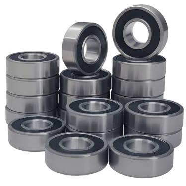 Imagem de SACKORANGE 20 Peças de Rolamentos R6-2Rs 3/8 Id X 7/8 Od X 9/32 Largura Rolamentos Pequenos Pré-Lubrificados E com Vedação Dupla de Borracha Rolamento de Esferas de Sulco Profundo Em Miniatura