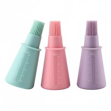 Imagem de Pincel de Silicone com Dispenser Óleo Azeite Multiuso Cozinha