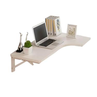 Imagem de Mesa de parede dobrável, mesa de jantar em forma de L, para pequenos espaços, mesa de escritório, mesa de canto para computador (70 x 50 x 30 cm, branca)