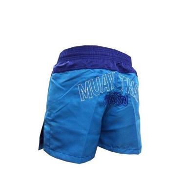 Imagem de Calção Short Muay Thai - Company V2 - Bordado - Azul/Azul Claro- Feminino -Feminino