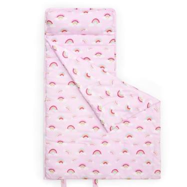 Imagem de david's kids Conjunto de tapete de cochilo infantil com travesseiro removível, bolsas de dormir ultra macias para meninas, perfeito para pré-escola, creche, sacos de dormir infantis com design