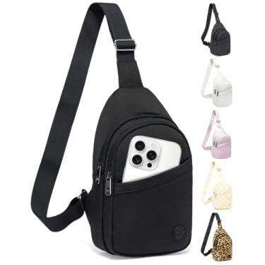Imagem de MAXTOP Bolsas transversais pequenas para mulheres e homens, leve, pochete para uso casual, ao ar livre, viagens, Preto, 11.5" x 6.6" x 3", Casual