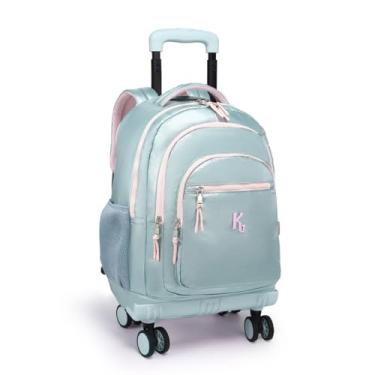 Imagem de Mochila Infantil Menina Kika Metalizada 4 Rodas Escolar (Verde)