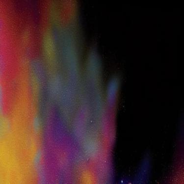 Imagem de Quadro Decorativo Digital Abstrato Dark Blueyellow Estampa de Partículas Modernas 30x30cm