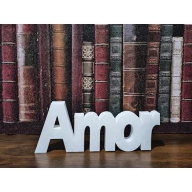 Imagem de Letreiro Decorativo Amor em Impressão 3D, Branco, Enfeite de Mesa para Decoração de Casa e Eventos