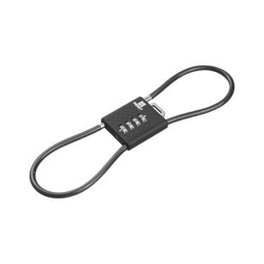 Imagem de DUN Trava de combinação de 4 dígitos com cabo de aço de 80 cm – Bagagem segura, armários de academia, capacetes, caixas de ferramentas e armários | Trava de viagem sem chave (preto)