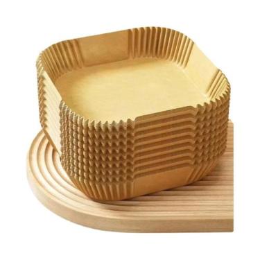 Imagem de 10-200 Peças De Papel Parchment Descartável Para Air Fryer, À Prova De