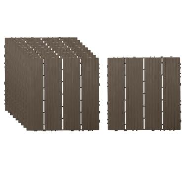 Imagem de Azulejos de deck interligados de plástico, lençóis de pátio com design de drenagem eficiente para banheiro cozinha piscina varanda varanda jardim 12 estilo C 10 peças