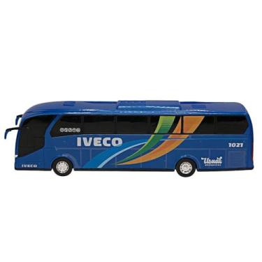 Imagem de Ônibus, Brinquedo Azul, Polipropileno, 42cm x 11cm x 8,05cm, 320g, para Criar Histórias e Aventuras