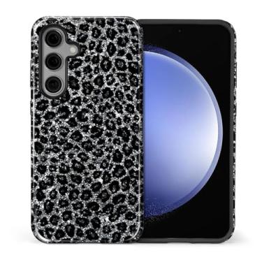 Imagem de TAMEFOX Compatível com Samsung Galaxy S25, capa protetora antiqueda e arranhões - Estética de guepardo leopardo preto