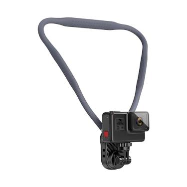 Imagem de JIAONASHIJIA Suporte de pescoço para câmera de ação, suporte de pescoço com gravação POV/Vlog de mãos livres, cintila de vídeo de culinária/equitação, alça de peito antivibração, para GoPro Insta360