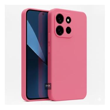 Imagem de Capa Capinha Case Compatível Motorola Moto G56 Silicone Aveludada Anti Impacto Reforçada Emborrachado Com Proteção De Câmera Premium (ROSA PINK)