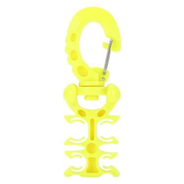 Imagem de Keenso Braçadeira de Suporte de Mangueira de Mergulho, Braçadeira de Mangueira Bcd à Prova de água de Pvc de Aço Inoxidável Com Fivela de Gancho Instantâneo para Equipamento de Mergulho (Amarela)