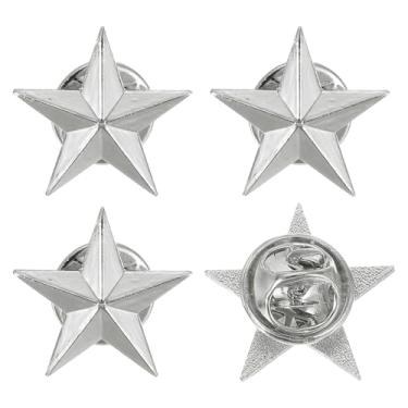 Imagem de uxcell 4 peças de alfinetes de lapela estrela, 2 cm, distintivo de estrela para homens, mulheres, mochilas, chapéus, jaquetas, acessórios de fantasia, decorações de festa de celebração, presentes de
