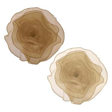 Imagem de PATIKIL Broche de flor de tecido de cetim grande para mulheres broches florais elegantes de organza broches de flores para casamento, dança, festa, roupas, vestido, chapéu, acessórios, Large