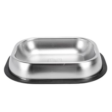 Imagem de GLOGLOW Prato de Comida de Cachorro de Aço Inoxidável, Tigela Retangular para Animais de Estimação Com Fundo Antiderrapante para Gatos e Cães que Alimentam Grande Capacidade (S)