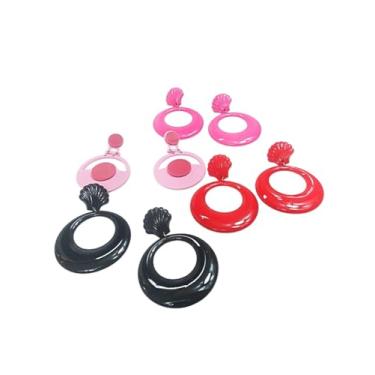 Imagem de Brincos Coloridos Verão Kit 4 Pares modelos e Cores Variadas