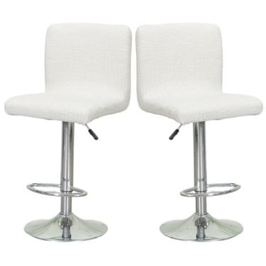 Imagem de Eco-Ancheng Conjunto de 2 capas de banco de bar com altura de balcão, bancos de bar giratórios, capas elásticas para balcão, banco de encosto alto, capas de cadeira de bar para cozinha, bar, café, 39