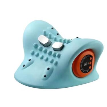 Imagem de ￼Massageador Cervical Elétrico Pescoço Tração Pulso Aquecimento Alívio Da Dor Quiropraxia Cabeça Carregamento USB Com Controle