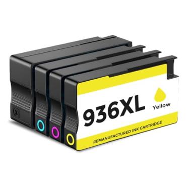 Imagem de Ankink Cartuchos de tinta de substituição 936 936XL para HP 936e 936 XL Ink 4 Combo Pack compatível com OfficeJet Pro 9110 9120 9125 9130 9135 9735 9720 9730 impressoras da série (preto ciano magenta