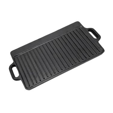 Imagem de Chapa Grill para Fogão e Indução, 23 * 45cm, Chapa, Duas Maneiras de Usar, Ferro Fundido para Fogao