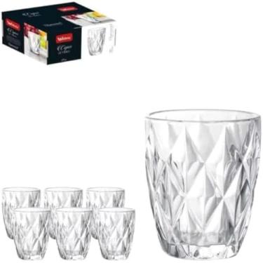 Imagem de Conjunto de seis copos transparentes, ideal para agua, suco, cristalino.